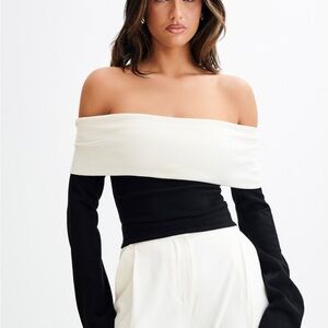 Yoko Contrast Overlay Knit Top
